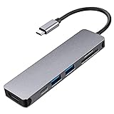 Varadyle USB C Hub 6-In-1 Typ-C Dock Station, 2 USB 3.0 AnschlüSse, MicroSD/TF Karten LesegerrT, USB C für, Laptop