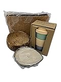 Geschenke Set Naturprodukte 4teilig Weihnachtsgeschenk Geburtstagsgeschenk Duftkerze, Kokosschale, Bambus Coffe-to-Go Becher, Kork Kosmetik