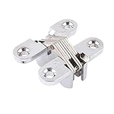 X-DREE Metallic Silver Tone Planar Cross Hinge 1.7' 'lang für Falttürenschrank(Cerniera a croce planare tono argento metallizzato 1.7' 'Long for Cabinet Door pieg