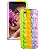 AFARER Fidget Toys Hülle Pop it handyhülle Bubble case Kompatibel Mit iPhone XR bunt Handyhü