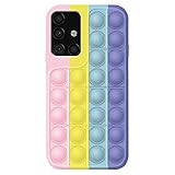 HiChili Push Pop it Fidget Toys Phone Case for Samsung Galaxy Note 10 Plus, Bubble Sensory Fidget Toy Cover, Silicone Phone Case for Smartphone, Avoid Boring Funny Relief Tools, M