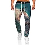 Herrenhosen Mode Hosen Herbst Herren Schwarze Hosen 3D Sky Clouds Printed Trainingshose Lässige Aktive Jogginghose Hose-A_5XL