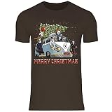 wowshirt Herren T-Shirt Weihnachten & Silvester Geschenke Camper Weihnachtsoutfit Ugly, Größe:XL, Farbe:Brow