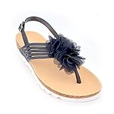 Siebi's Badeschuhe Damen - Zehentrenner Frauen - Laos - Schwimmschuhe Fersenriemen (38 EU, schwarz)