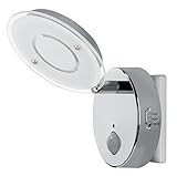 Trango Sensor LED Nachtlicht TG2636-018 in Chrom mit Automatikfunktion direkt 230V mit Bewegungssensor I Sicherheitslicht I Steckdose Lampe I Wandlampe I Orientierung