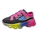 Eaylis Damen Mode Plattform Rainbow Color Block Klett-Turnschuhe, Sneaker Atmungsaktiv Turnschuhe Leicht Sportschuhe Laufschuhe Straßenlaufschuhe F