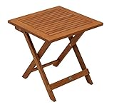 DEGAMO Gartentisch Beistelltisch Java 45x45cm klappbar, Akazie geölt, FSC®-Z
