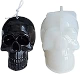 JiYanTang Silikon Kerzenform, 3D Totenkopf DIY Kerzenform Handwerk Werkzeuge, Kuchenformen Fondant Schokoladenseife Backformen Kreative Kompakte Handwerk Süßigkeiten Dekorieren Küche Werkzeug 1p