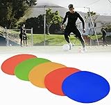Floormarker 10er Set versch. Farben Indoor & Outdoor | Bodenmarkierungen | Markierungsscheiben | Markierungsteller | Hütchen | Spots | Training f. Fußball Fitness (Weiß)