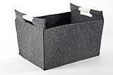Kobolo Kaminholzkorb Filzkorb Holzkorb Allzweckkorb - Filz - dunkelgrau - 50x38x34