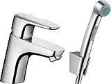 hansgrohe Ecos Wasserhahn mit Bidette Handbrause und Brauseschlauch 160