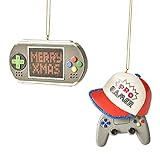 Videospiel Ornamente Gamer Controller Andenken Sammlung Gaming System Decor Fun Pro Hut & Kontrolle Geschenk Set von 2