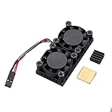 weichuang Elektronisches Zubehör Dual-Ventilator Heizkörper-Entwicklungsplatine 51 x 25 x 13 mm CPU-Luftkühlung Kühlkörper Modul für RPi 3b+ Elektronikzubehör Elektronikzubehö