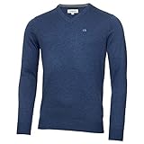 Calvin Klein Herren V-Ausschnitt Soft Cotton Pullover - Denim Marl - XL