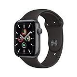 2020 Apple Watch SE (GPS, 44 mm) Aluminiumgehäuse Space Grau, Sportarmband Schw