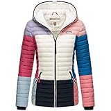 Navahoo Damen Jacke Steppjacke Übergangsjacke gesteppt Colour Blocking B841 [B841-Multikulti-Dark1-Gr.S]