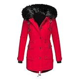 Gkojhj Wintermantel Damen Langarm Baumwolljacke Tarnung Winterjacke Dickere Warm Winterparka Reißverschluss Tasche Mantel Frauen Mode Große Größen Leichte Fahrrad Regenmantel Jacken Sportjack