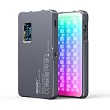 RGB LED Dauerlicht, simorr P96L Kamera Fotografie Licht, Farbe 2500K-8000K, Tragbar Fotolicht mit OLED Display für DSLR Camcorder Smartphones 3489