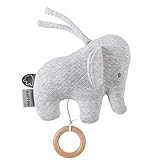 Nattou Mini-Spieluhr Elefant, Gesteppt, Tembo, 21 x 18 x 8 cm, Grau, 929387