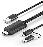 YEHUA Micro USB zu HDMI Adapter, 2-in-1 USB C zu HDMI Kabel 1080P MHL zu HDMI Adapter für Alle Android Telefone/Tablets/Typ C iPad zu TV/Projektor/Monitor(6.6ft)