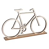 Rayher 62814000 Fahrrad aus Holz, mit Holzständer zum Stellen, FSC zertifiziert, 20 x 11 cm, Dekofahrrad für Geldgeschenk