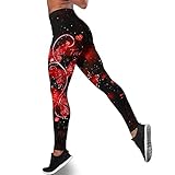 Leggings Damen High Waist - Sport Yoga Leggings Lange Tight Pants Gym Leggins Tummy Control Skinny Fit Hosen Running Workout Kompressionsstrumpfhose Trainingshose Mit Aufdruck