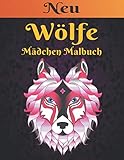 Wölfe Mädchen Malbuch Neu: Designs 50 einseitige Wölfe Designs Stressabbau Malbuch Wölfe für Entspannung und Stressabbau 100 Seite Malbuch Stressabbau Tiere M