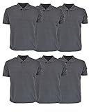 6 Stück Erwachsene Pique Polo Casual Sommer/Activewear Tops, anthrazit, 58