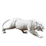 Tiger Skulptur Statue Keramik Tiger Tier Modell Home Feng Shui Kreative Dekoration Weiß