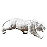 Tiger Skulptur Statue Keramik Tiger Tier Modell Home Feng Shui Kreative Dekoration Weiß