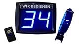 Impretech International Group Aufrufsystem zur Abarbeitung von Warteschlangen - komplett - (Led-Blau - NUR Fabe IN DER Welt) Fernbedienung LCD