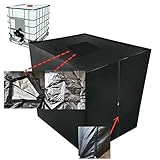 Hspemo Wassertank Abdeckplane, Abdeckung Für 1000L IBC Tank Container, Wasserfest Schutzhülle Schutzplane Cover Für IBC-Tank Regenwassertank Container B