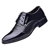 Patifia Schuhe , Mode für Männer Business Lederschuhe Casual Spitzschuhe Männlichen Anzug Schuhe Anzugschuhe Schwarz Herren Lässige Faule S