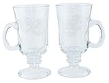 Two Pack of Irish Coffee Glasses with Shamrock and Irish Coffee Desig