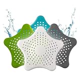 ABFLUSSHELD Universal Abflusssieb Silikon - 3+1 Gratis Haarsieb - Duschsieb mit Haarfänger - Premium Kitchen Sink Strainer - Abfluss Sieb für Dusche, Waschbecken, Badewanne und Kü