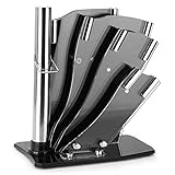 WZHZJ Edelstahl-Messer-Block, Drehbare Acryl Küchenmesser-Halter, einzigartiges Design zu Schützen Blades und D