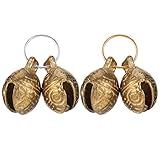 Gitua 4 Stück Halsband Glöckchen für Hunde und Katzen, Retro-Stil Anti-Verlust Glöckchen für Dekoration, Training, Walking, Wandern, Jagd(20mm)