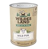 Wildes Land - Wild PUR - 6 x 800 g - Mit Distelöl - Nassfutter für Hunde - Hoher Fleischanteil - Getreidefrei und Glutenfreies H