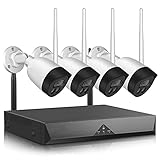 Kamerasystem 3MP HD. WiFi-Überwachungskamera Mit IP66. wasserdichte Nachtsichtbewegungsalarm Remote-Zugang Zwei-Wege-Audio Einfache Installation (Farbe : White, Size : One Size)