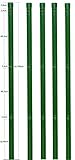 5 Metallpfosten Zaunpfahl rund Ø 34 mm 1500mm lang zum einbetonieren für 100cm hohe Metall Zaunanlage aus Maschendrahtzaun in grün RAL 6005. Mit 3 vormontierte Spanndrahthalter und Pfostenkappe.…