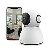 Nikkei CAM4 - Überwachungskamera - Drehbare 360 Full HD Kamera mit WIFI, Bewegungerkennung und Nachtsicht - WLAN IP Kamera - Haustierkamera und Babyphone- - für iOS/