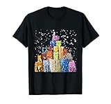 Cool Christmas Colorful Cats Decoration Tree Anime In Snow T-S