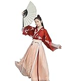 LIWEIL Frauen Antikes Kleid Chinesischen Stil Traditionelles Kostüm Hanfu Kleider für Cosplay Feenrock(A,L)