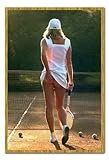 Klassisch Tennis Mädchen Poster Magnetische Pinnwand Eiche Gerahmt 96.5 X 66 CMS 38 X 26)