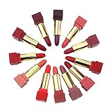 shifengzhou 12 Farben Creme Lippenstift-Set, Matte Lippenstift Make-up-Set, wasserdichte Langlebige Antihaft-Becher, Professionelles Lippen-Make-up-Valentinsgruß-Geschenkset für Frauen M