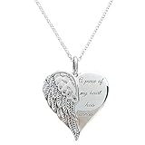 ROERDTRY Schmuck Damen Herzflügel Kette mit Anhänger 925er-Sterlingsilber Weiße Zirkonia Sterling Silber Flügel Halskette Engelsflügel Schutzengel Anhänger Schmuck für Frauen M