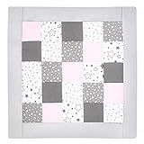 Amilian Baby Krabbeldecke Patchworkdecke als Geschenk Spieldecke Laufgittereinlage Decke Kuscheldecke Spielmatte Kinder Matte Baumwolle Erstausstattung Patchwork Krabbelmatte M059 (125x125cm)