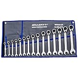 15tlg I 8-24mm I HASKYY Ratschenschlüssel-Set I 15° Arbeitswinkel I Gabelschlüssel Ratschen-Schlüssel-Satz Maulschlü