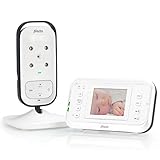 Alecto DVM-73 Babyphone mit Kamera und 6 cm Farbdisplay, hohe Reichweite (100% störungsfrei) von bis zu 300 m. mit Gegensprechfunktion, Eco-Modus und N