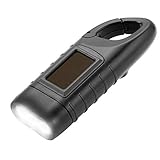 Simpeak Ersatz für LED Taschenlampe Handkurbel Solar Dynamo Karabiner Energie wiederaufladbare Taschenlampe für Camping Klettern W